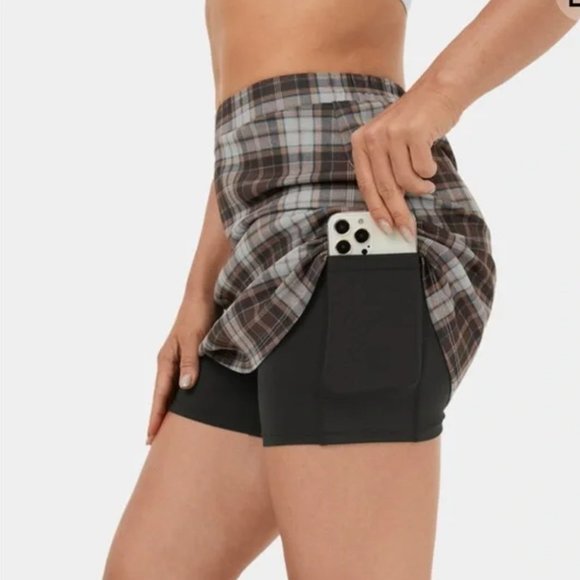 HALARA Skirts Halara Plaid Mini Skirt Built In Shorts Large Poshmark